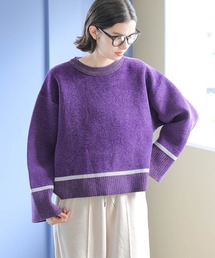 リバーシブルモールニットプルオーバー