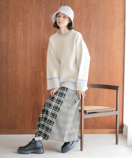 niko and...（ニコアンド）の「リバーシブルモールニットプルオーバー（ニット/セーター・レディース・アイボリー/パープル/モカ/チャコール・BIG(L)/MEDIUM）」の5枚目の写真