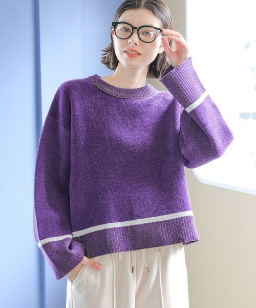 niko and...（ニコアンド）の「リバーシブルモールニットプルオーバー（ニット/セーター・レディース・アイボリー/パープル/モカ/チャコール・BIG(L)/MEDIUM）」の12枚目の写真