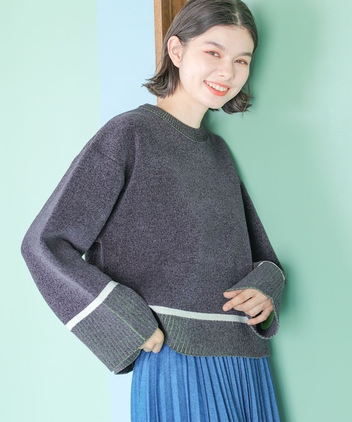 niko and（ニコアンド）の「リバーシブルモールニットプルオーバー