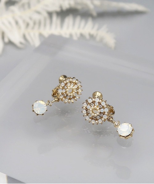 Cupid Heart（キューピッドハート）の「【Cupid Heart】結婚式アクセ！ストーンビジューイヤリング（イヤリング・レディース・ゴールド・MEDIUM）」の15枚目の写真