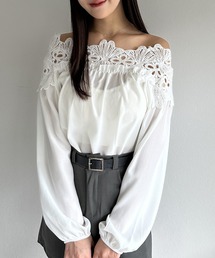 Drawer - ♡♡Drawer2022ssエンブロイダリーレースノーカラーブラウス 2352-62M9112202.jpg?v=1694312805