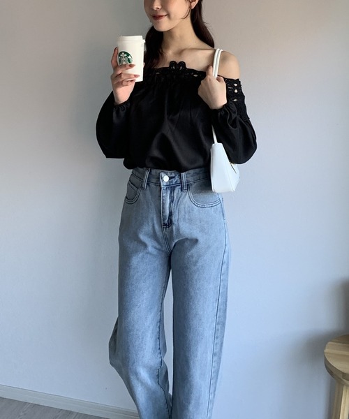 Silly(シリー)の「【春コーデに大活躍♪】2wayエンブロイダリーレースコンビブラウス(シャツ/ブラウス・レディース・ホワイト/ブラック・LARGE/MEDIUM)」の17枚目の写真