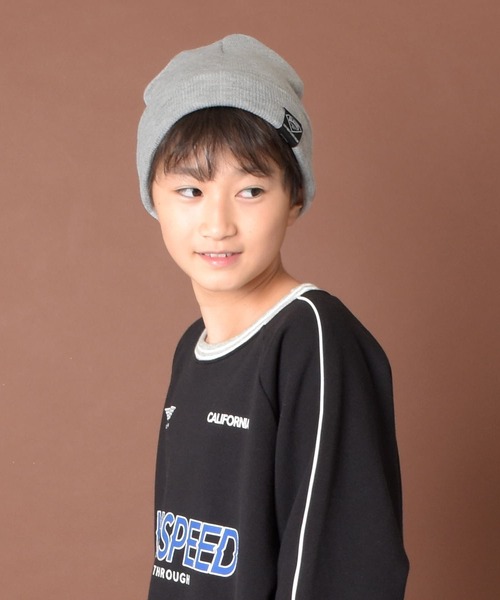 GLAZOS(グラソス)の「シンプルカラーニット帽(ニットキャップ/ビーニー・キッズ・イエロー/グレー/ブラック/オレンジ/ネイビー・フリー)」の1枚目の写真