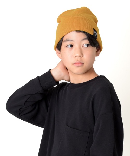 GLAZOS(グラソス)の「シンプルカラーニット帽(ニットキャップ/ビーニー・キッズ・イエロー/グレー/ブラック/オレンジ/ネイビー・フリー)」の4枚目の写真