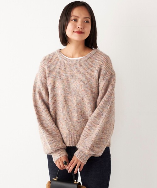 SHIPS Colors（シップス カラーズ）の「SHIPS Colors:〈手洗い可能〉ミックス カラー ニット◇（ニット/セーター・レディース・ネイビー/オフホワイト/イエロー・ONE SIZE）」の8枚目の写真