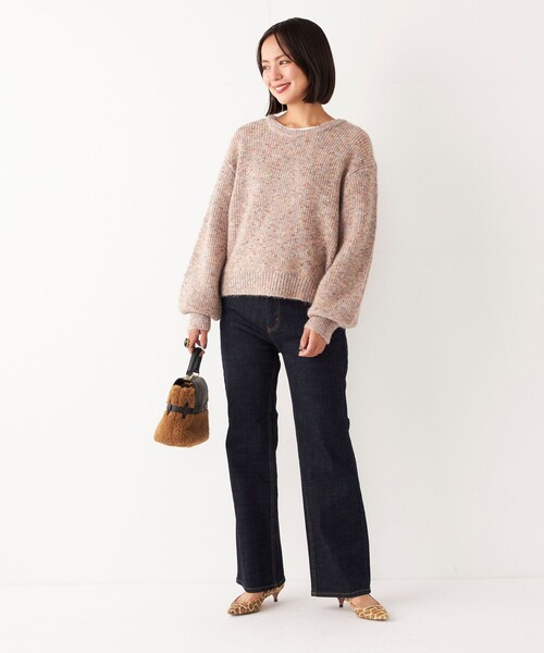 SHIPS Colors（シップス カラーズ）の「SHIPS Colors:〈手洗い可能〉ミックス カラー ニット◇（ニット/セーター・レディース・ネイビー/オフホワイト/イエロー・ONE SIZE）」の11枚目の写真