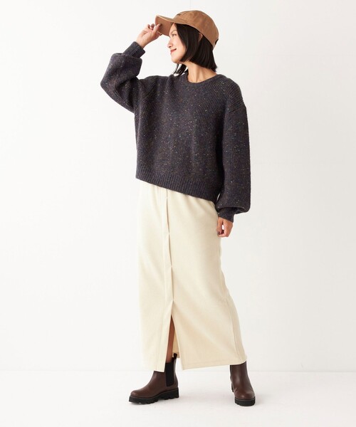 SHIPS Colors（シップス カラーズ）の「SHIPS Colors:〈手洗い可能〉ミックス カラー ニット◇（ニット/セーター・レディース・ネイビー/オフホワイト/イエロー・ONE SIZE）」の7枚目の写真