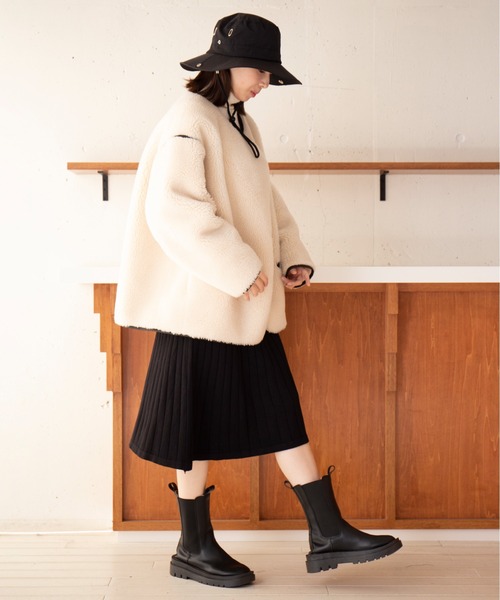 MAISON BREEZE（メゾンブリーズ）の「【MAISON BREEZE】リブニットノースリーブフレアワンピース KNF049（ワンピース・レディース・アイボリー/ブラック・FREE）」の6枚目の写真