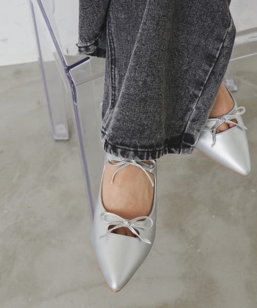 Aunt Marie's（アントマリーズ）の「ダブルリボンストラップパンプス（パンプス・レディース・シルバー/アイボリー/ブラック・L/M/S）」の12枚目の写真