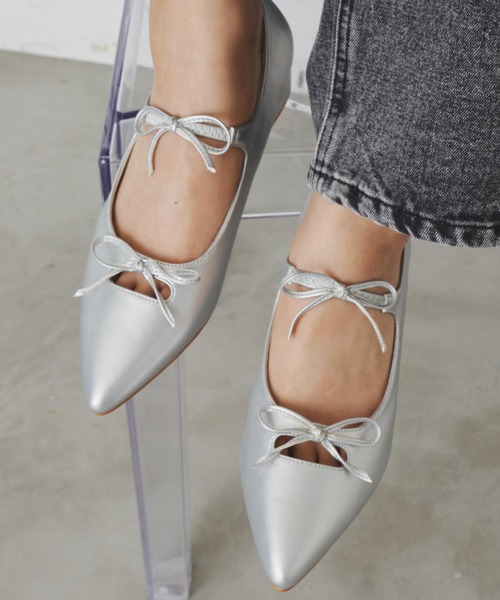 Aunt Marie's（アントマリーズ）の「ダブルリボンストラップパンプス（パンプス・レディース・シルバー/アイボリー/ブラック・L/M/S）」の13枚目の写真