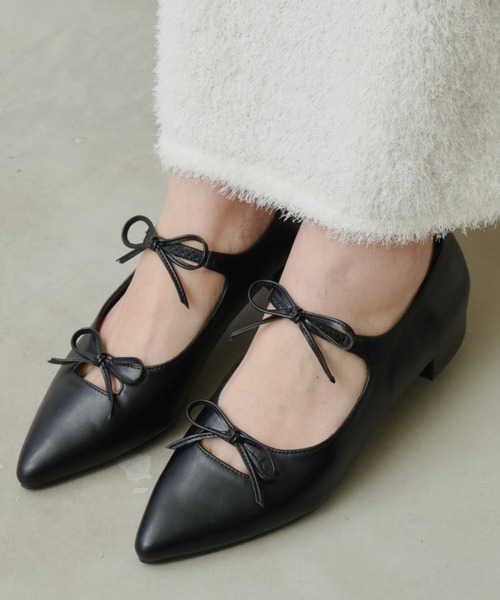 Aunt Marie's（アントマリーズ）の「ダブルリボンストラップパンプス（パンプス・レディース・シルバー/アイボリー/ブラック・L/M/S）」の8枚目の写真