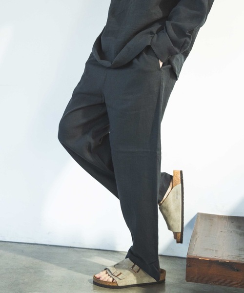 MR.OLIVE(ミスターオリーブ)の「SILKY LINEN / RELAX EASY PANTS / M241118(チノパンツ・メンズ・グリーン/ブラック/ナチュラル・LARGE/MEDIUM)」の5枚目の写真