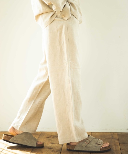 MR.OLIVE(ミスターオリーブ)の「SILKY LINEN / RELAX EASY PANTS / M241118(チノパンツ・メンズ・グリーン/ブラック/ナチュラル・LARGE/MEDIUM)」の6枚目の写真