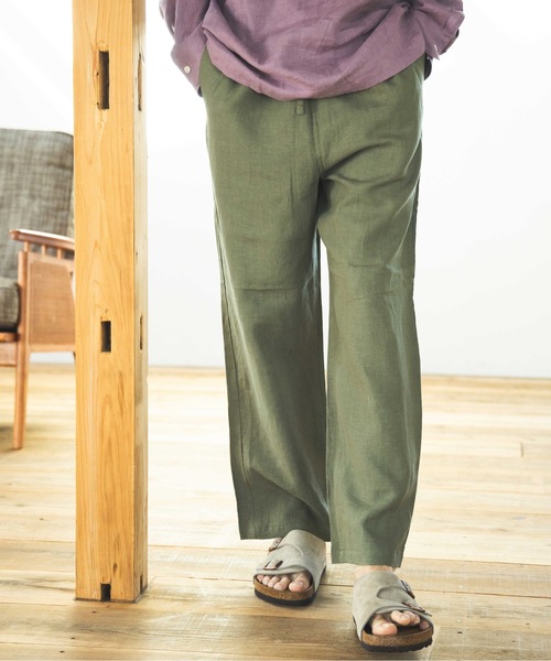 MR.OLIVE(ミスターオリーブ)の「SILKY LINEN / RELAX EASY PANTS / M241118(チノパンツ・メンズ・グリーン/ブラック/ナチュラル・LARGE/MEDIUM)」の8枚目の写真
