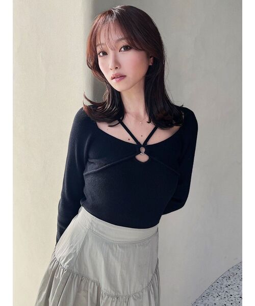 RESEXXY（リゼクシー）の「バストポイントニットトップス（ニット/セーター・レディース・ブラック/アイボリー/ミント・FREE）」の10枚目の写真