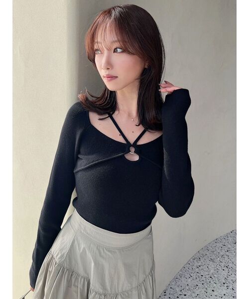 RESEXXY（リゼクシー）の「バストポイントニットトップス（ニット/セーター・レディース・ブラック/アイボリー/ミント・FREE）」の11枚目の写真