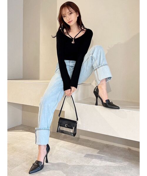 RESEXXY（リゼクシー）の「バストポイントニットトップス（ニット/セーター・レディース・ブラック/アイボリー/ミント・FREE）」の16枚目の写真