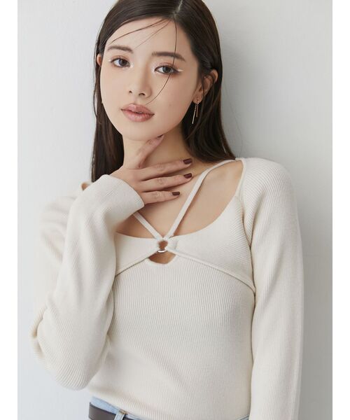 RESEXXY（リゼクシー）の「バストポイントニットトップス（ニット/セーター・レディース・ブラック/アイボリー/ミント・FREE）」の17枚目の写真