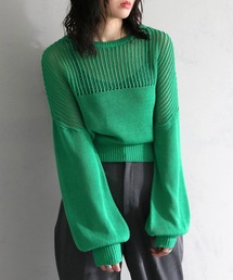【cheriella】WEB限定メッシュ編地切替プルオーバー WEB LIMITED MESH PANEL PULLOVER
