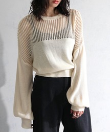 【cheriella】WEB限定メッシュ編地切替プルオーバー WEB LIMITED MESH PANEL PULLOVER