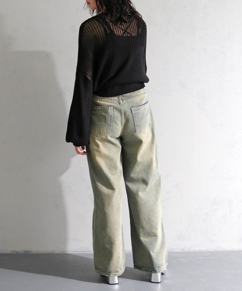 cheriella(シェリエラ)の「【cheriella】WEB限定メッシュ編地切替プルオーバー WEB LIMITED MESH PANEL PULLOVER(ニット/セーター・レディース・ブラック/オレンジ/グリーン/アイボリー・M)」の21枚目の写真