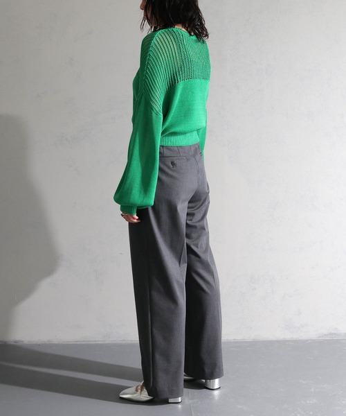 cheriella(シェリエラ)の「【cheriella】WEB限定メッシュ編地切替プルオーバー WEB LIMITED MESH PANEL PULLOVER(ニット/セーター・レディース・ブラック/オレンジ/グリーン/アイボリー・M)」の15枚目の写真