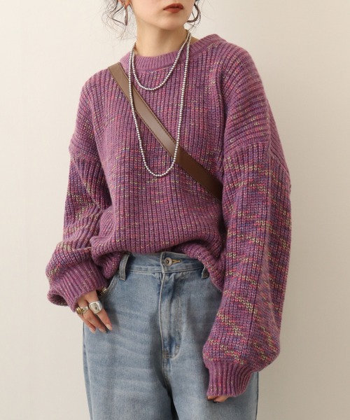 A.N.L カラー畔ニット