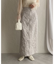 She's Closet（シーズクローゼット）の「フロントジップ花柄ふくれジャガードハイウエストタイトロングスカート（スカート）」
