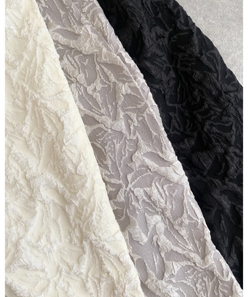 She's Closet（シーズクローゼット）の「フロントジップ花柄ふくれジャガードハイウエストタイトロングスカート（スカート・レディース・ブラウン/ブラック/グレー/ブラック系その他/アイボリー・FREE/M）」の13枚目の写真