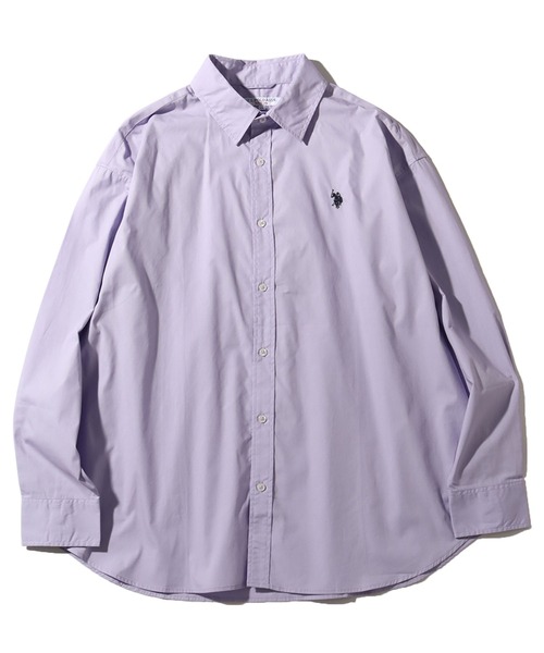 U.S. POLO ASSN.(ユーエスポロアッスン)の「【U.S. POLO ASSN./ユーエスポロアッスン】ワンポイントポニー レギュラーカラー ロングスリーブシャツ(オックスフォード・デニム・ストライプ)(シャツ/ブラウス・メンズ・ホワイト/ブルー系1/ホワイト系1/ライラック/インディゴブルー/ネイビー・L/LL/M)」の6枚目の写真