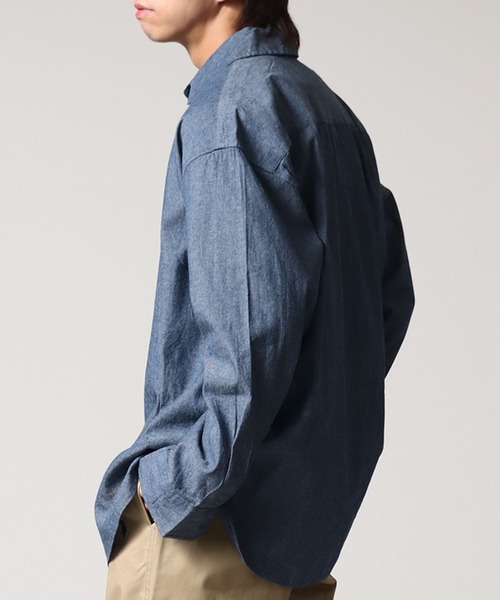 U.S. POLO ASSN.(ユーエスポロアッスン)の「【U.S. POLO ASSN./ユーエスポロアッスン】ワンポイントポニー レギュラーカラー ロングスリーブシャツ(オックスフォード・デニム・ストライプ)(シャツ/ブラウス・メンズ・ホワイト/ブルー系1/ホワイト系1/ライラック/インディゴブルー/ネイビー・L/LL/M)」の14枚目の写真
