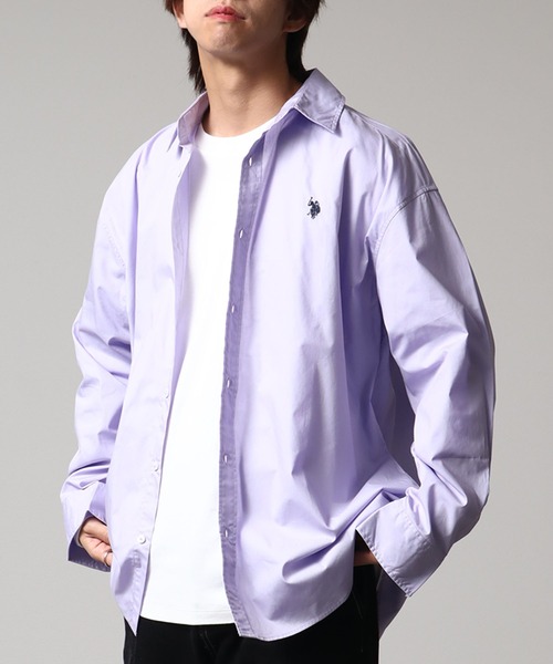 U.S. POLO ASSN.(ユーエスポロアッスン)の「【U.S. POLO ASSN./ユーエスポロアッスン】ワンポイントポニー レギュラーカラー ロングスリーブシャツ(オックスフォード・デニム・ストライプ)(シャツ/ブラウス・メンズ・ホワイト/ブルー系1/ホワイト系1/ライラック/インディゴブルー/ネイビー・L/LL/M)」の22枚目の写真