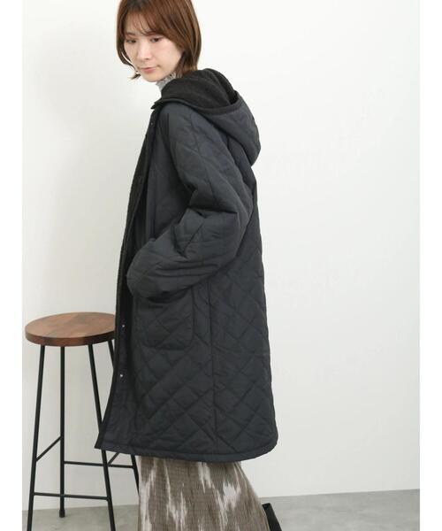 Samansa Mos2 blue（サマンサモスモスブルー）の「キルト×ボアロングコート（ブルゾン・レディース・ブラック/ベージュ系その他/キナリ・F）」の11枚目の写真