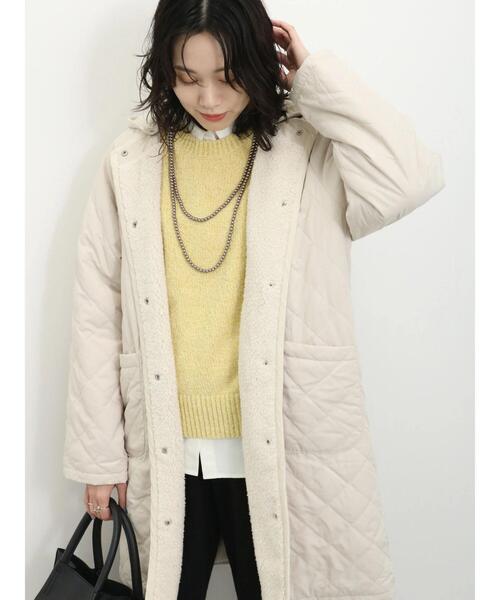 Samansa Mos2 blue（サマンサモスモスブルー）の「キルト×ボアロングコート（ブルゾン・レディース・ブラック/ベージュ系その他/キナリ・F）」の13枚目の写真