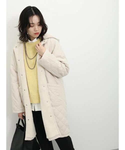 Samansa Mos2 blue（サマンサモスモスブルー）の「キルト×ボアロングコート（ブルゾン・レディース・ブラック/ベージュ系その他/キナリ・F）」の14枚目の写真