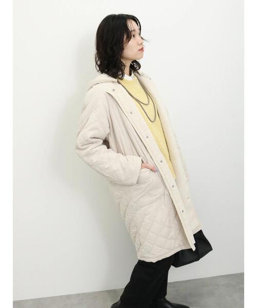 Samansa Mos2 blue（サマンサモスモスブルー）の「キルト×ボアロングコート（ブルゾン・レディース・ブラック/ベージュ系その他/キナリ・F）」の15枚目の写真