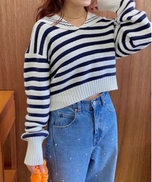 LILY BROWN | セーラーニットトップス(ニット/セーター)