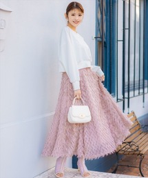 フリンジフレアボリュームスカート