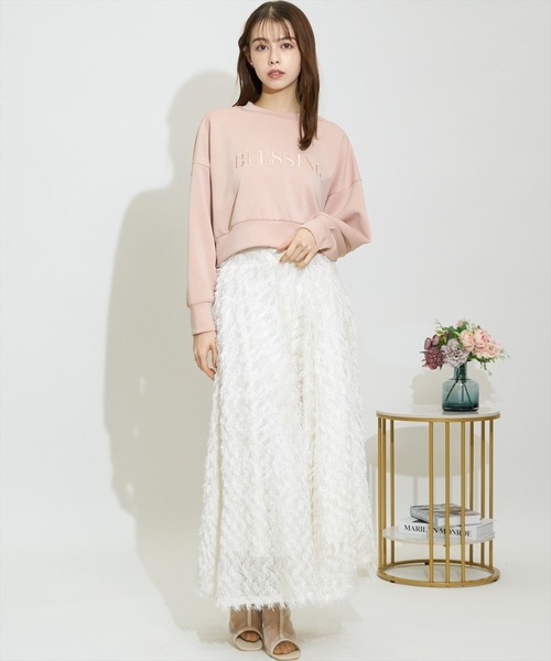 SWINGLE（スウィングル）の「フリンジフレアボリュームスカート（スカート・レディース・ブラック/オフホワイト/ピンク・MEDIUM）」の16枚目の写真