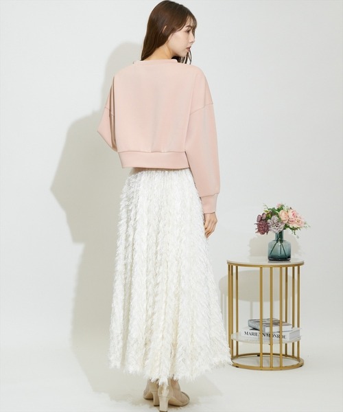 SWINGLE（スウィングル）の「フリンジフレアボリュームスカート（スカート・レディース・ブラック/オフホワイト/ピンク・MEDIUM）」の20枚目の写真