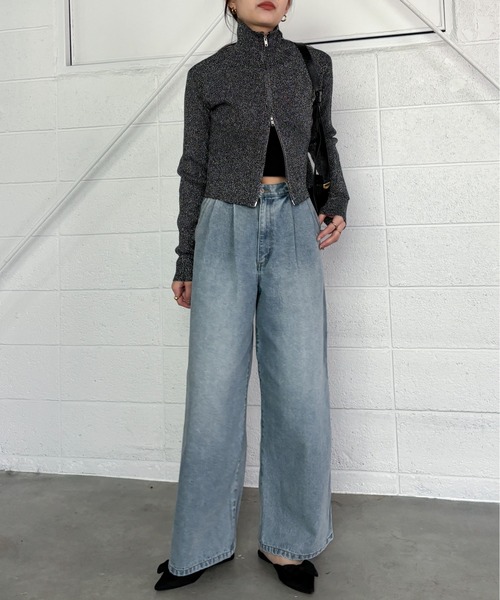 EPIMI E'PIMMY（エピミエピミー）の「ツータックバギーデニムパンツ（デニムパンツ・レディース・ブラック/ブルー/グレー・SMALL/MEDIUM）」の8枚目の写真