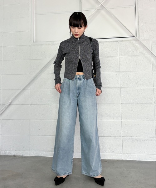 EPIMI E'PIMMY（エピミエピミー）の「ツータックバギーデニムパンツ（デニムパンツ・レディース・ブラック/ブルー/グレー・SMALL/MEDIUM）」の10枚目の写真