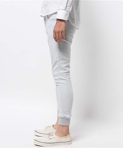 VENCEEXCHANGE（ヴァンスエクスチェンジ）の「ドビーデニム裾リブパンツ（デニムパンツ・メンズ・ネイビー/オフホワイト・MEDIUM/LARGE/SMALL）」の3枚目の写真