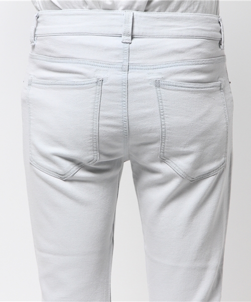 VENCEEXCHANGE（ヴァンスエクスチェンジ）の「ドビーデニム裾リブパンツ（デニムパンツ・メンズ・ネイビー/オフホワイト・MEDIUM/LARGE/SMALL）」の7枚目の写真