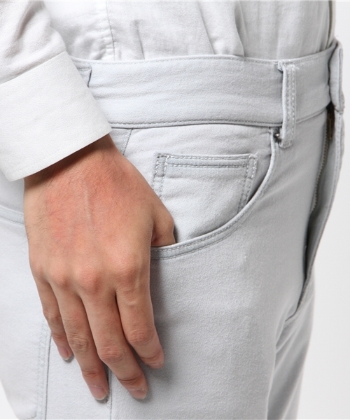 VENCEEXCHANGE（ヴァンスエクスチェンジ）の「ドビーデニム裾リブパンツ（デニムパンツ・メンズ・ネイビー/オフホワイト・MEDIUM/LARGE/SMALL）」の8枚目の写真