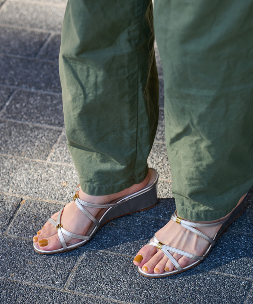 【新品】ネブローニ ベルベット ウェッジソール サンダル グリーン ベルベットウェッジソールサンダル 7111/SUSI/GREEN – nebulonie