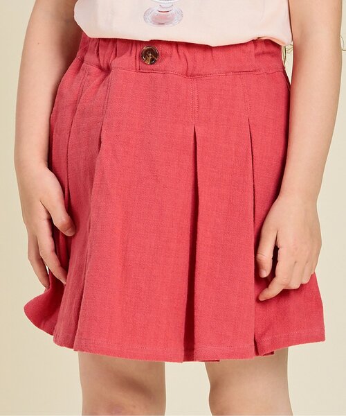 Seraph（セラフ）の「プリーツ台形スカートパンツ（その他パンツ・キッズ・ブラック/ベージュ/インディゴブルー/オレンジ・80/90/100/110/120/130/140）」の4枚目の写真