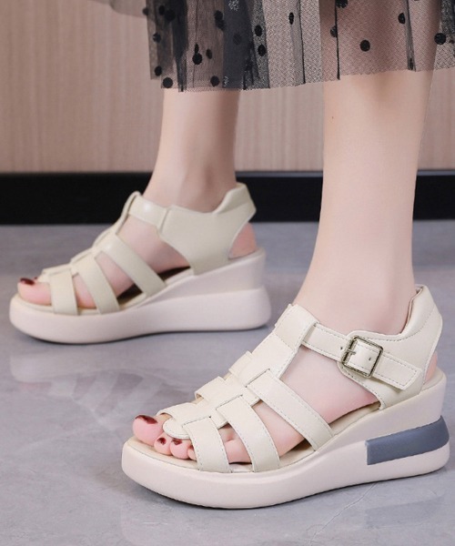 Miniministore(ミニミニストア)の「グルカサンダル 夏レディース厚底サンダル(サンダル・レディース・ブラック/アイボリー・22.5cm/23.0cm/23.5cm/24.0cm/24.5cm)」の1枚目の写真
