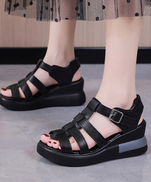 Miniministore(ミニミニストア)の「グルカサンダル 夏レディース厚底サンダル(サンダル・レディース・ブラック/アイボリー・22.5cm/23.0cm/23.5cm/24.0cm/24.5cm)」の2枚目の写真